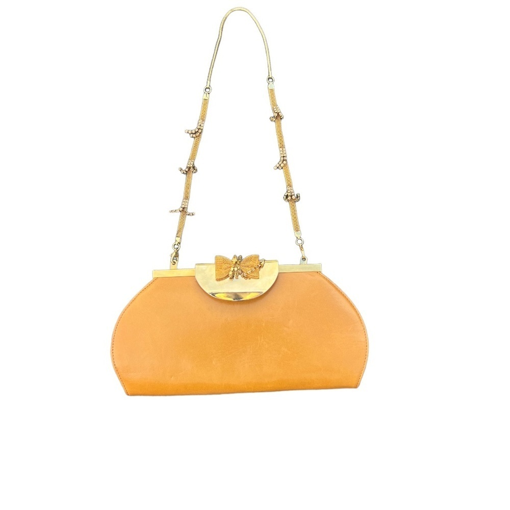 Sacco‎ 1823 Italian Leather Bag With Swarovski Crystal, Tan